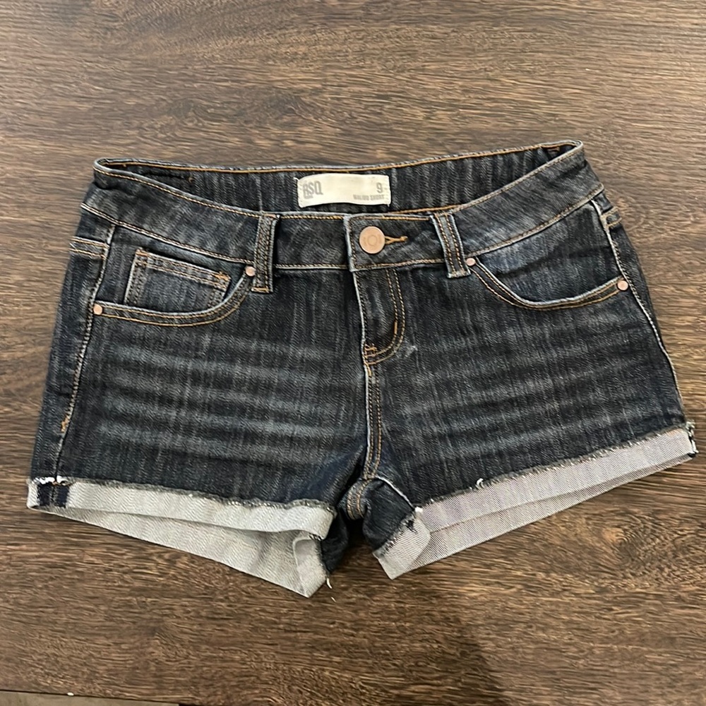 Dark wash juniors Jean shorts